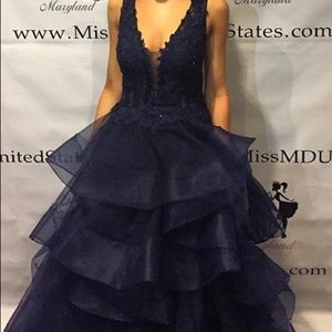 Navy blue Mon Cheri Evening gown